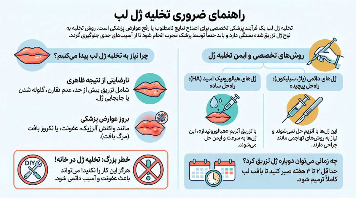 اینفوگرافی تخلیه ژل لب 